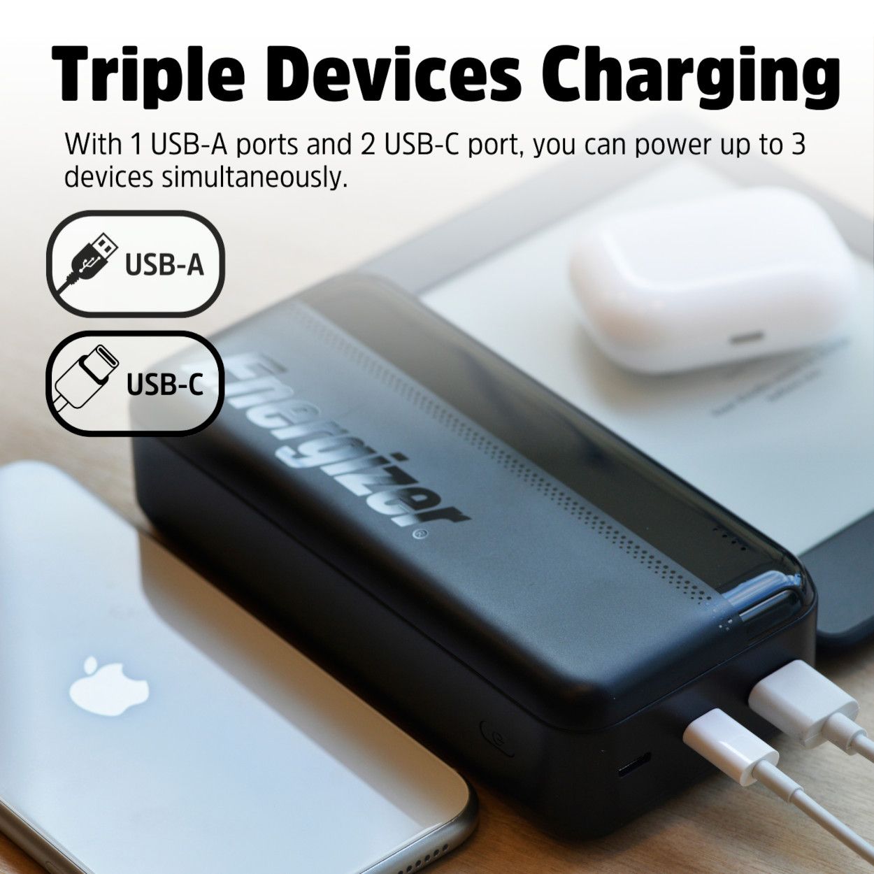 Energizer 30000MAH USB-C Power Bank - Black