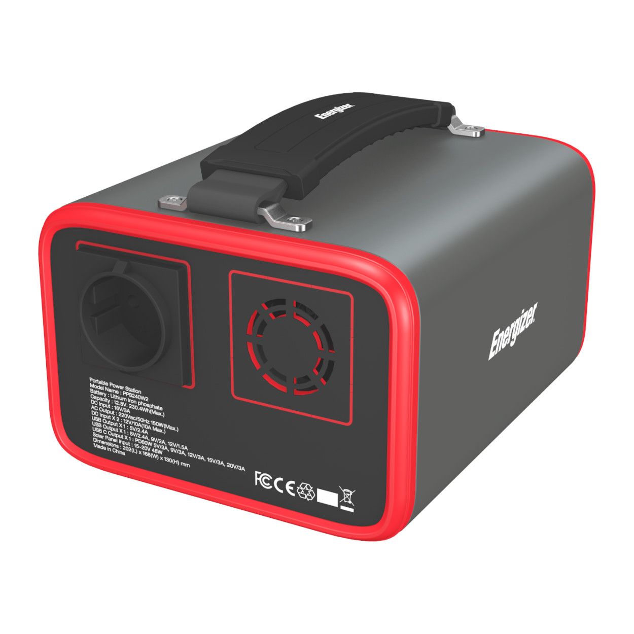 Energizer 230Wh Power Station - Black & Red