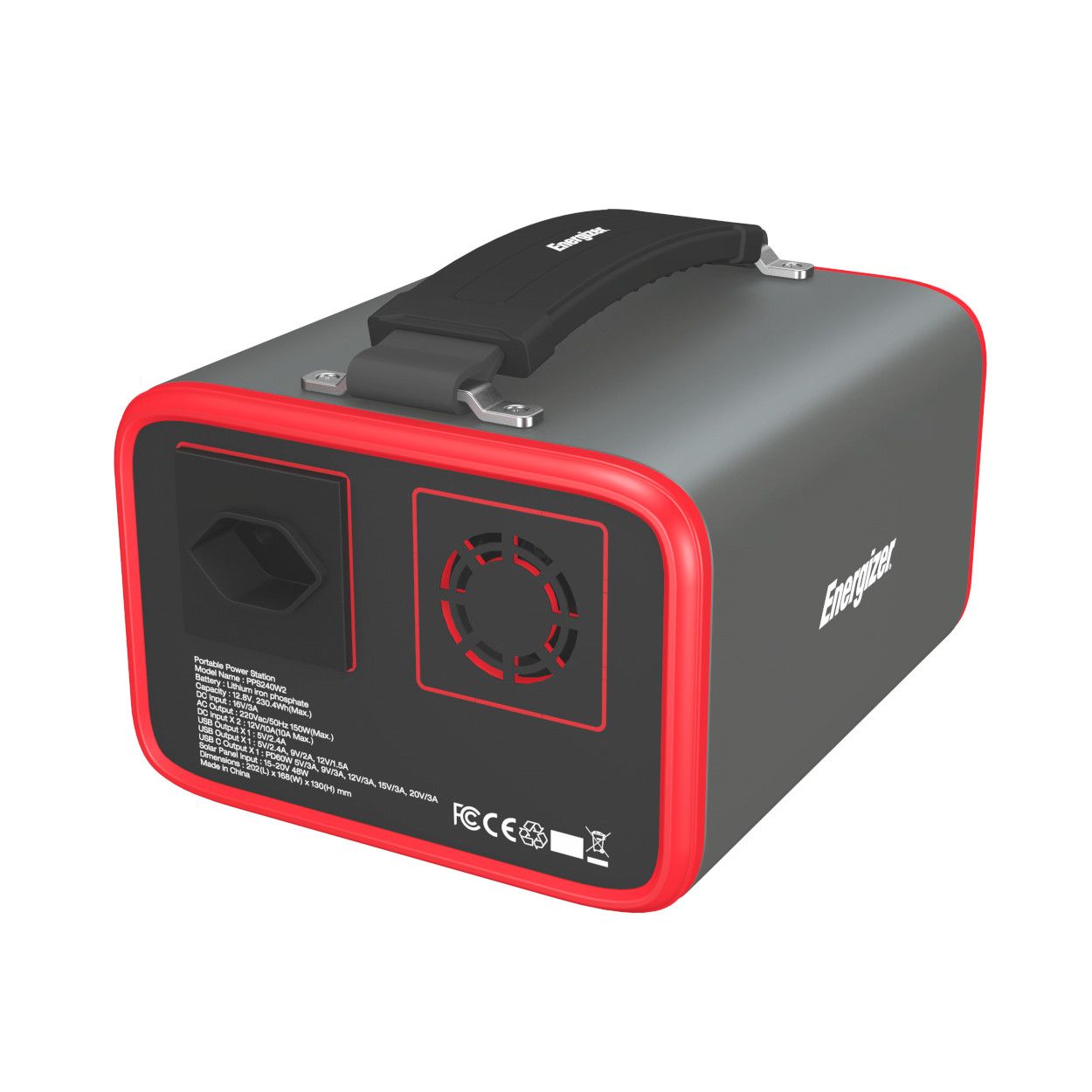 Energizer 230Wh Power Station - Black & Red