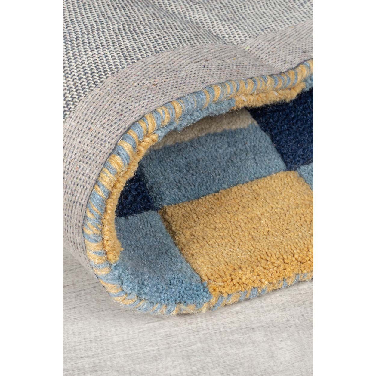 Kai Wool Border Blue Yellow 200X290