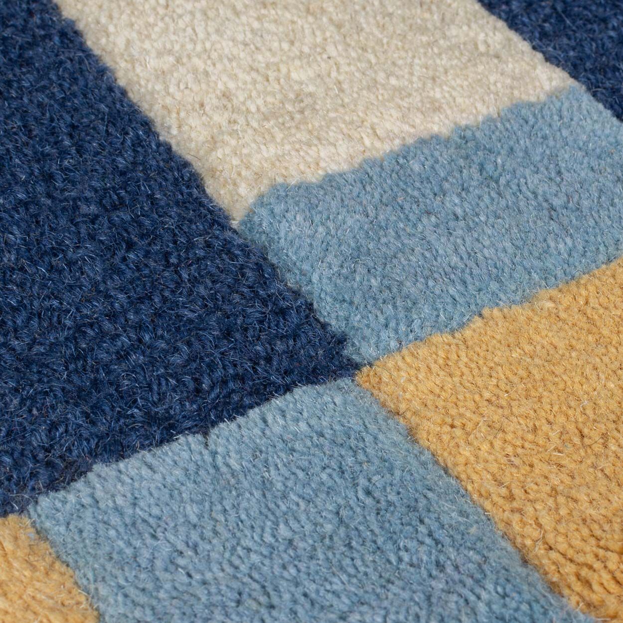 Kai Wool Border Blue Yellow 60X230