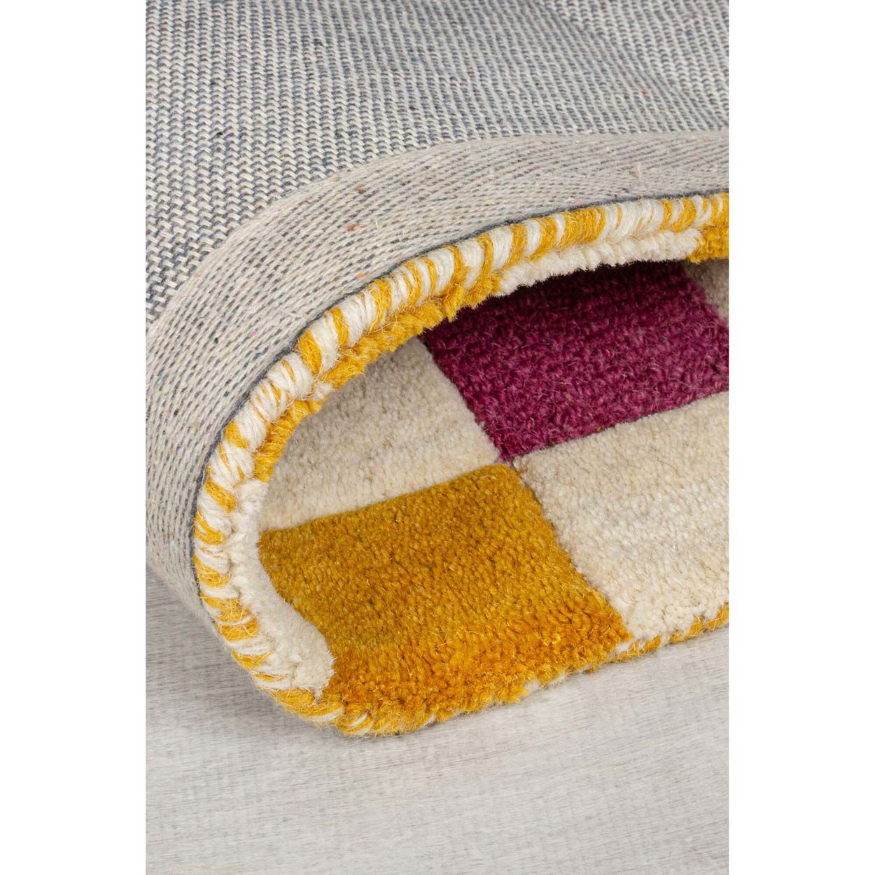 Kai Wool Border Pink Yellow 60X230