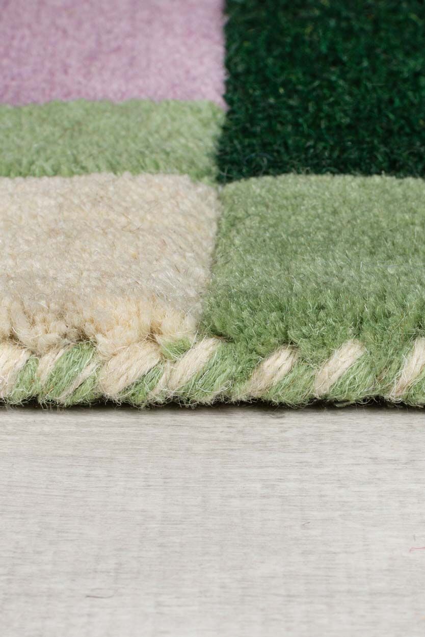 Kai Wool Border Green Purple 160X230