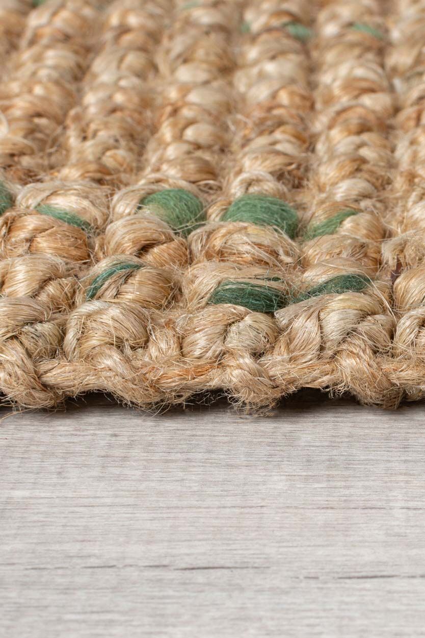 Jute Boucle Natural Green 120X170