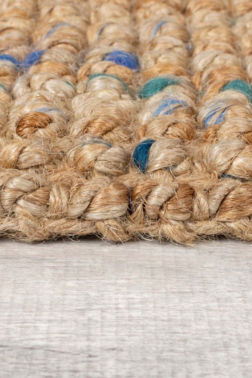 Jute Boucle Natural Blue 120X170