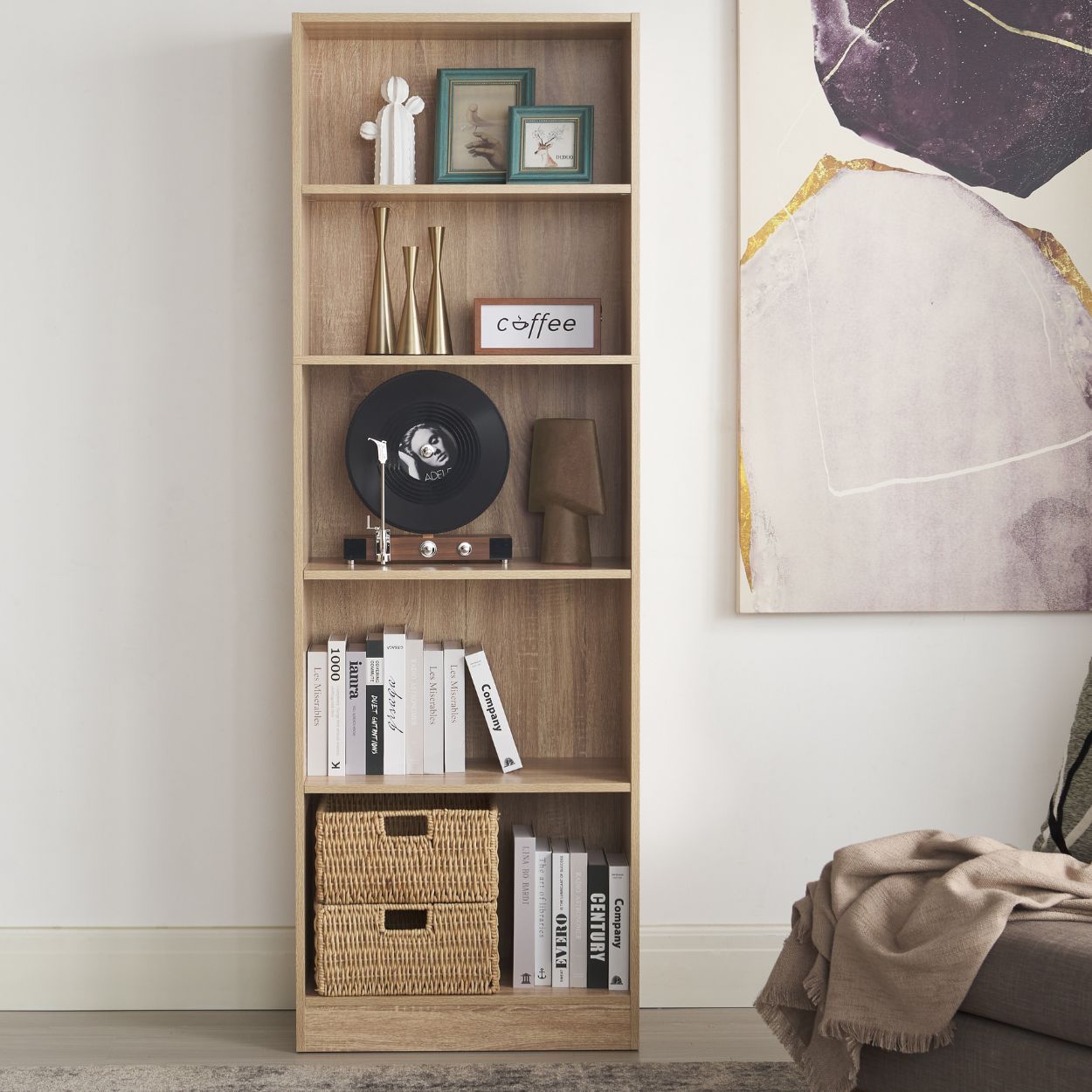 Joe 5 Tier Shelf Unit Oak