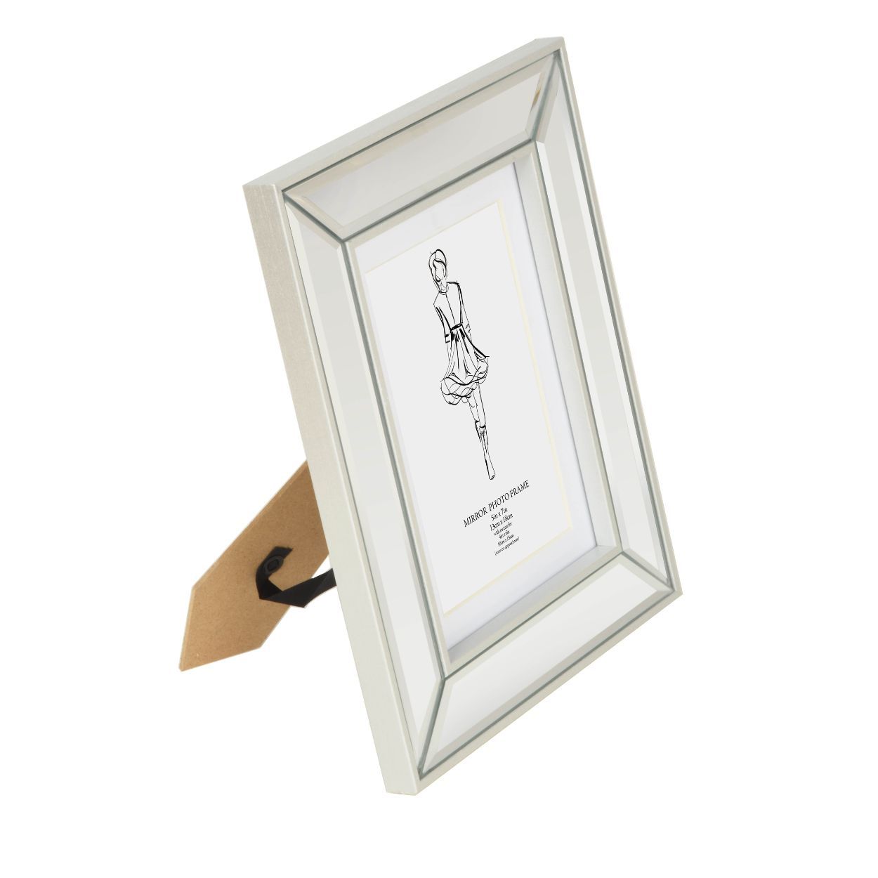 Bevelled Mirror Frame Silver 5x7 inch