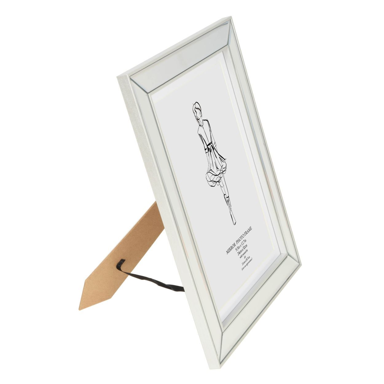 Bevelled Mirror Frame Silver 9.3x12.7 inch