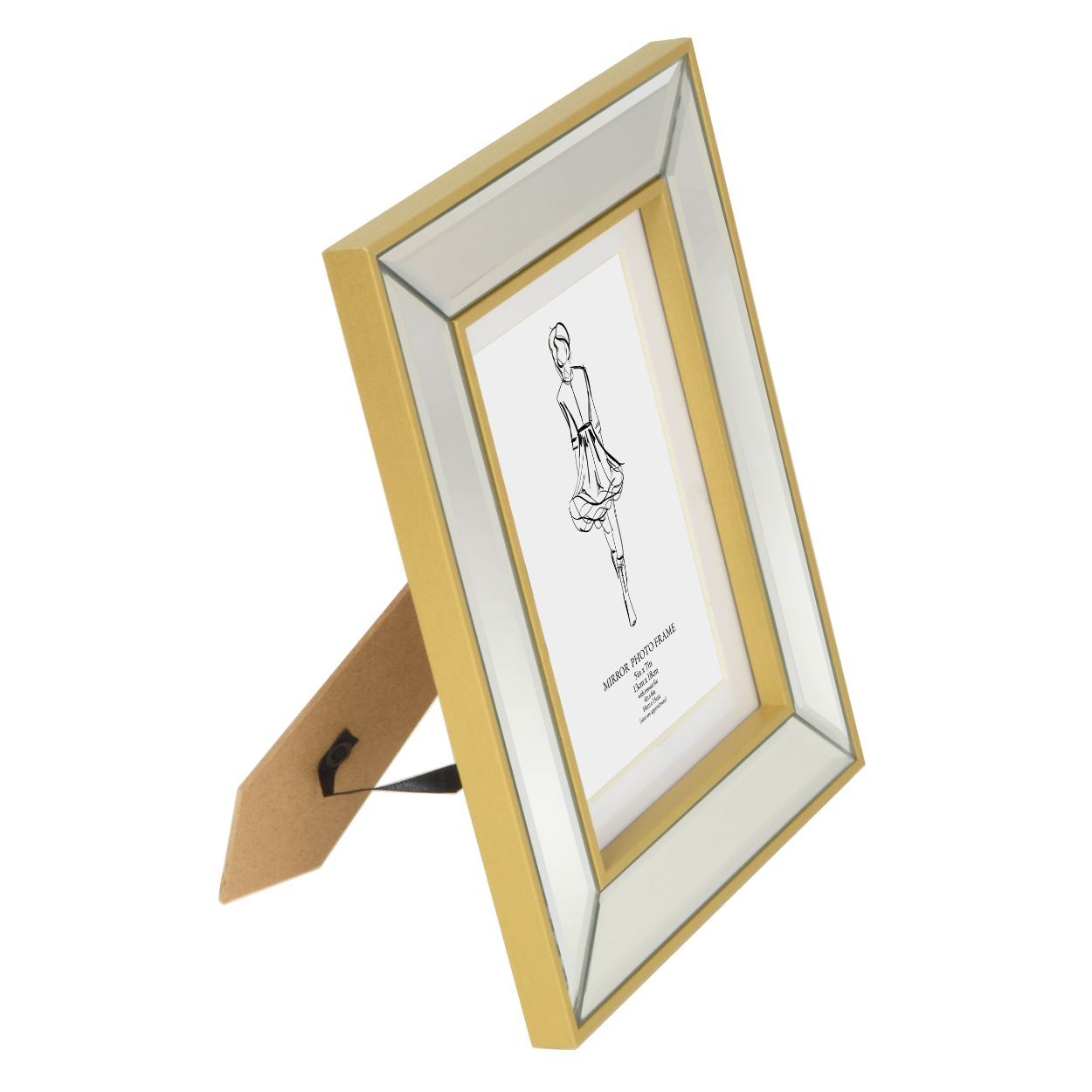 Bevelled Mirror Frame Gold 5x7 inch