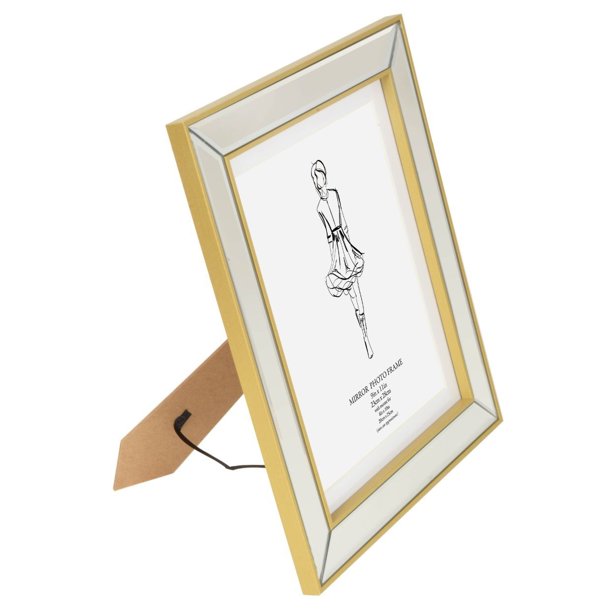 Bevelled Mirror Frame Gold 9x11 inch