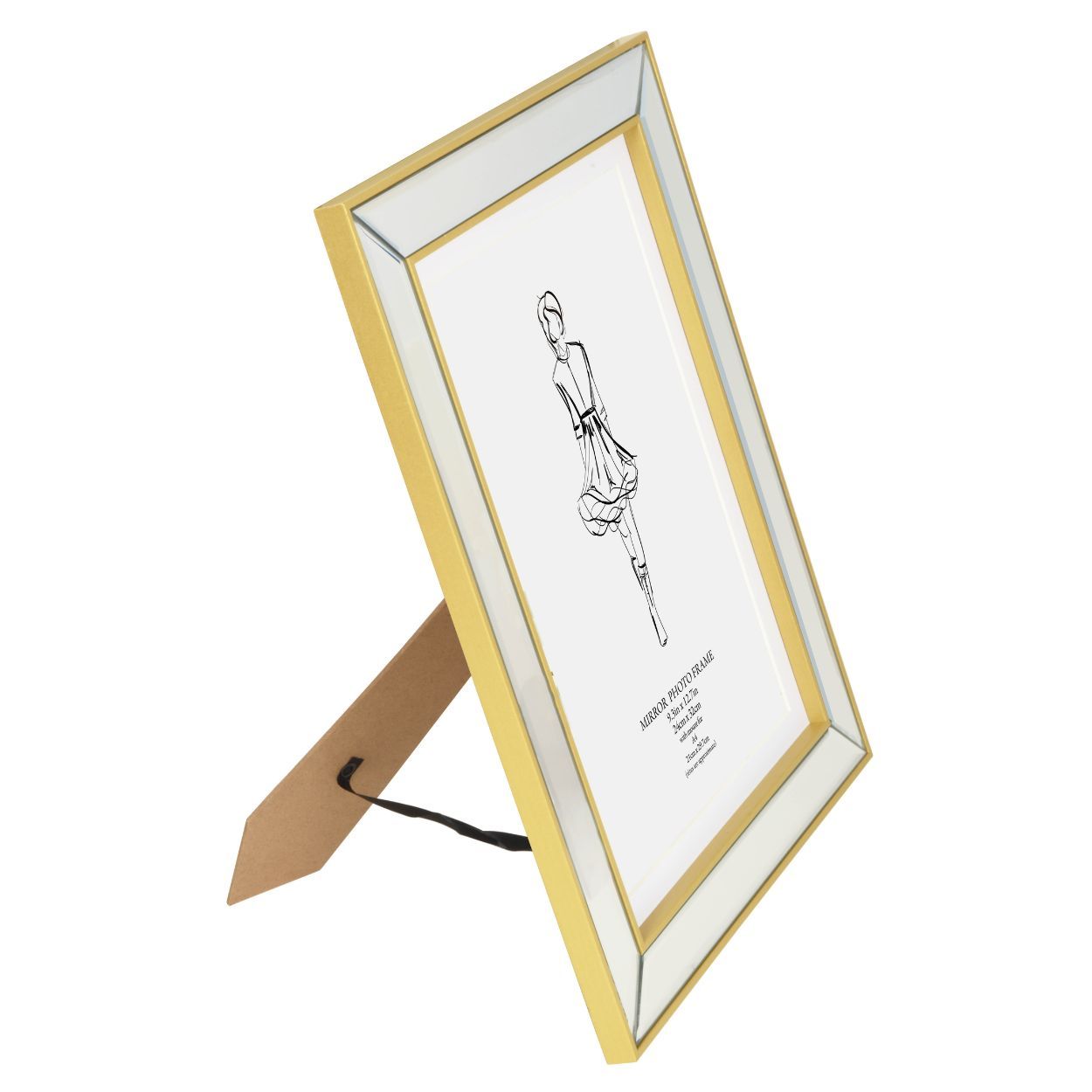 Bevelled Mirror Frame Gold 9.3x12.7 inch