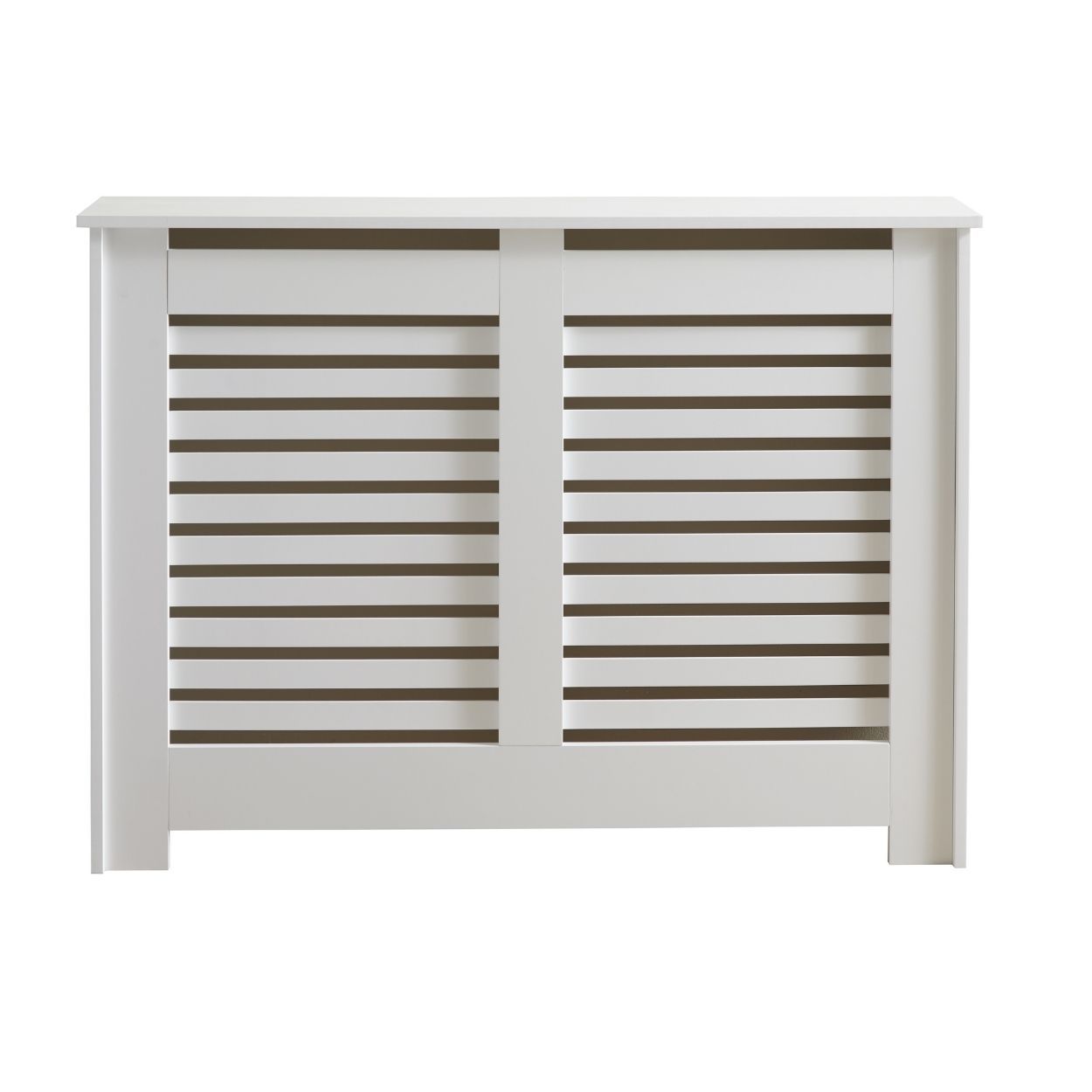 Horizontal Slat Medium Radiator Cover White FSC