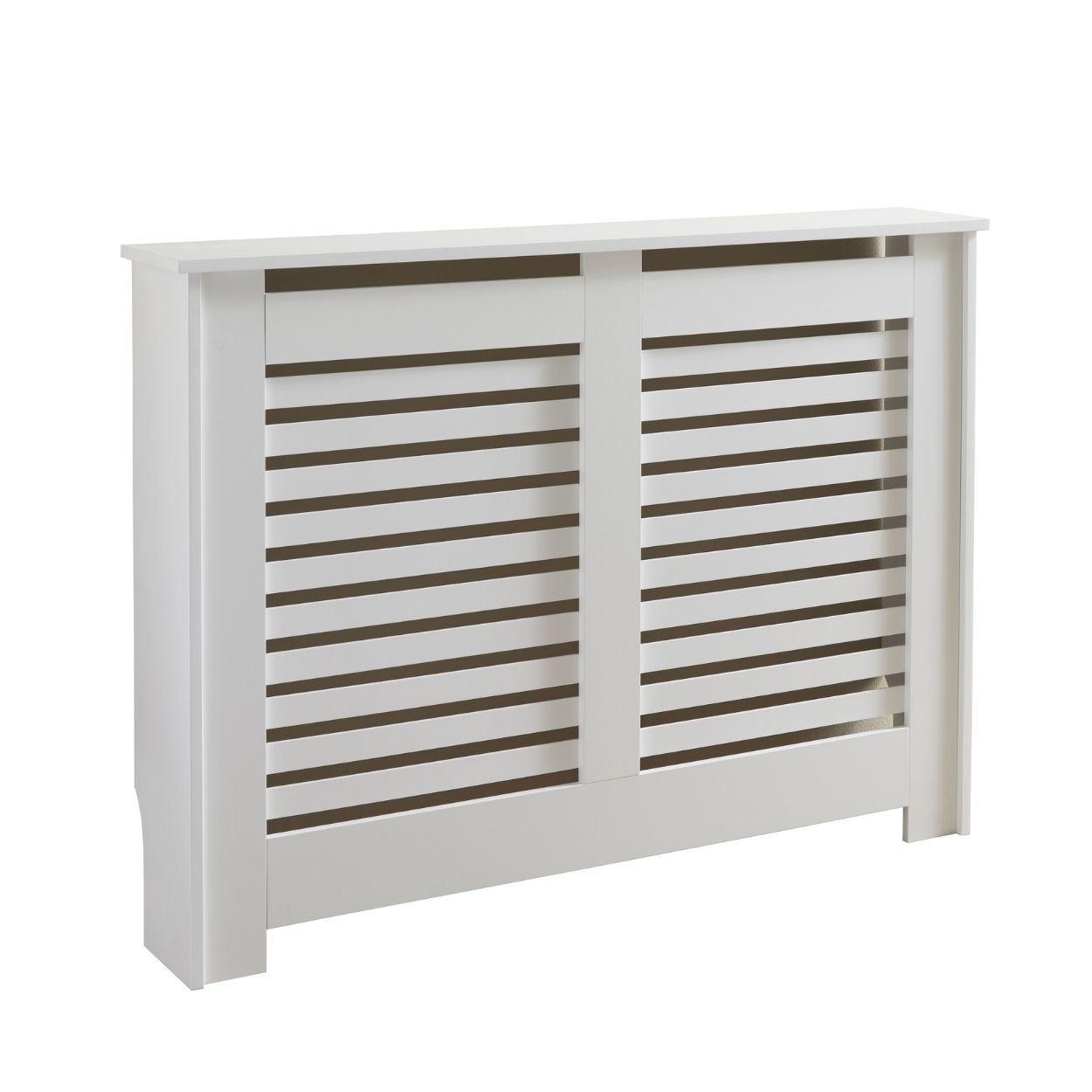 Horizontal Slat Medium Radiator Cover White FSC