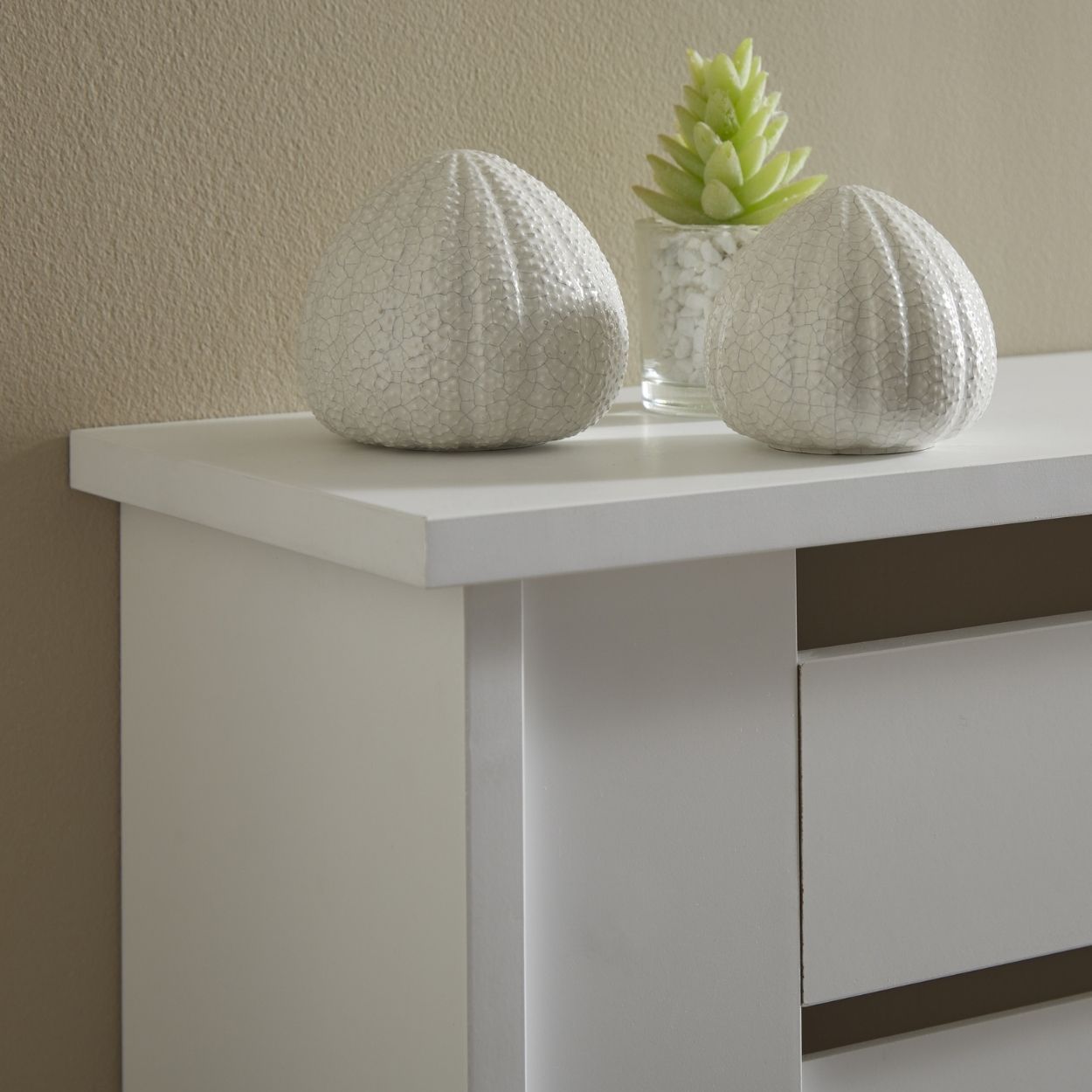 Horizontal Slat Medium Radiator Cover White FSC