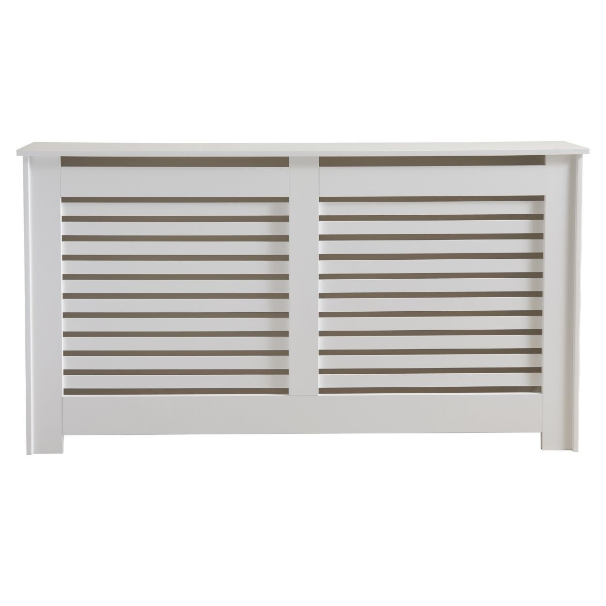 Horizontal Slat Large Radiator Cover White FSC