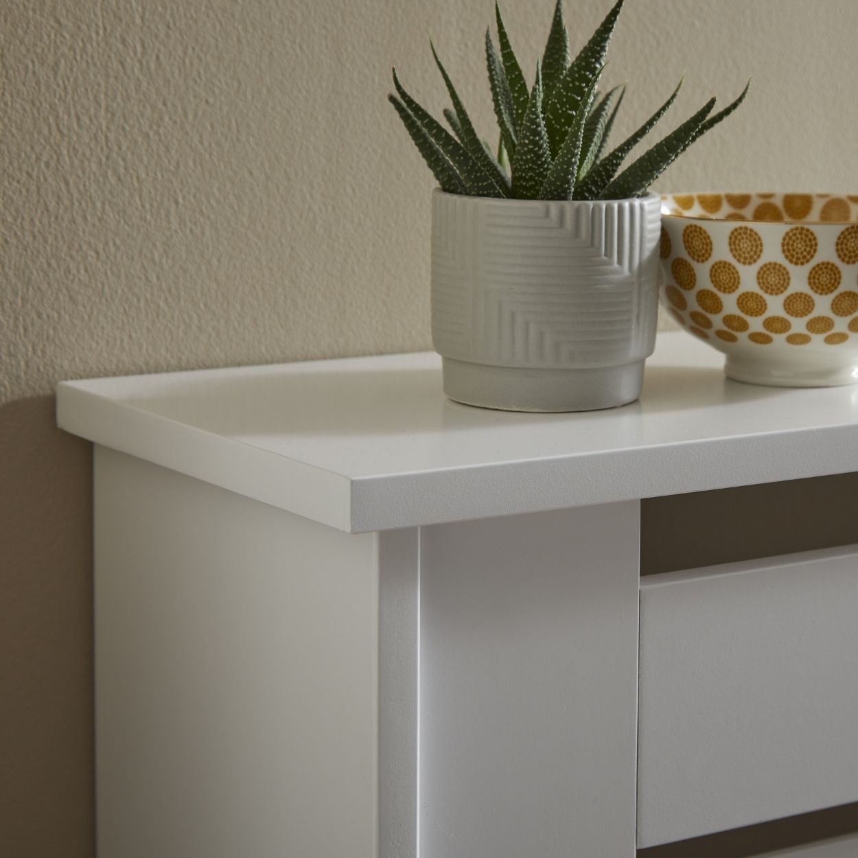 Horizontal Slat Large Radiator Cover White FSC