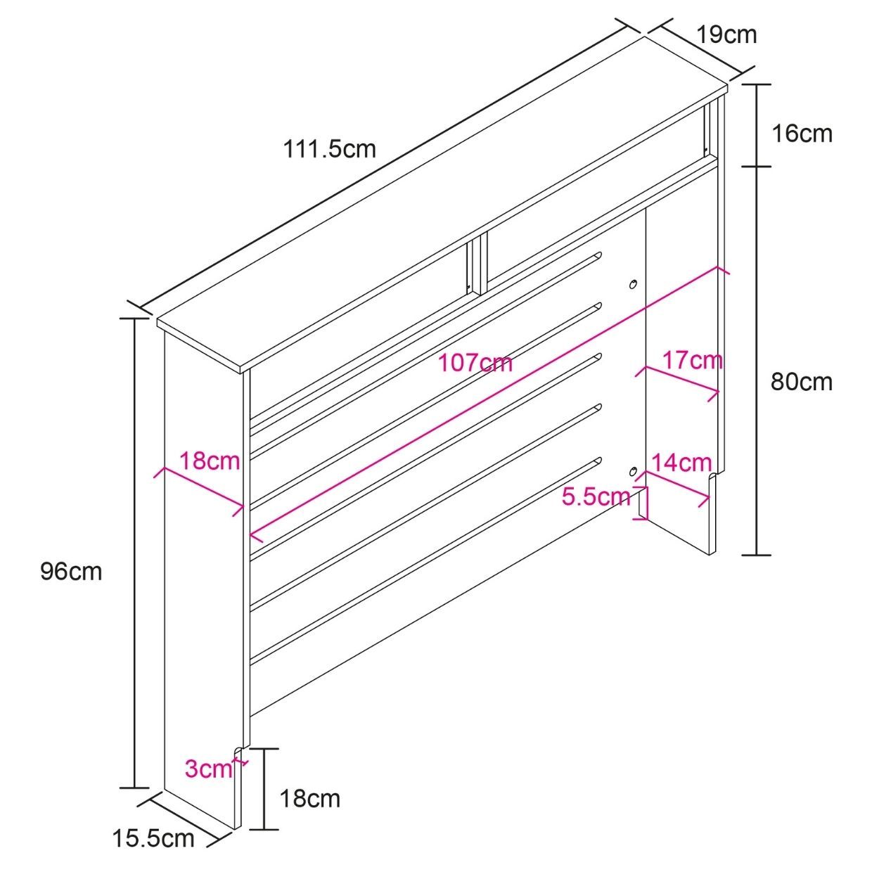 Linwood Medium Radiator Cover White FSC