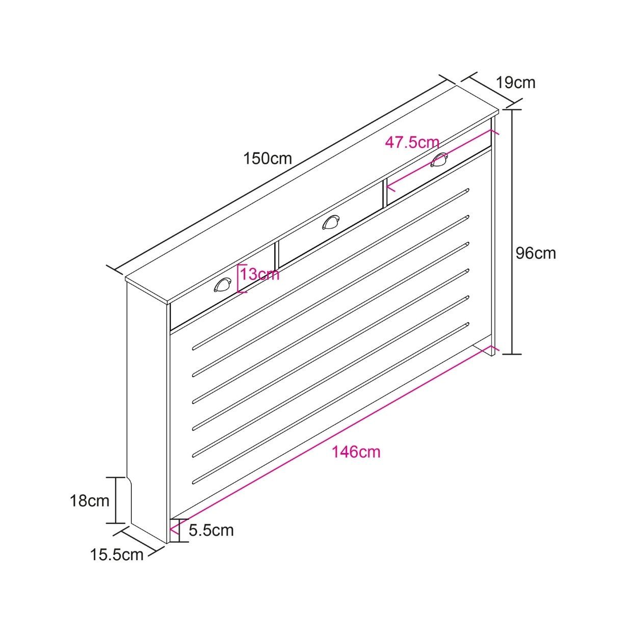 Linwood Large Radiator Cover White FSC