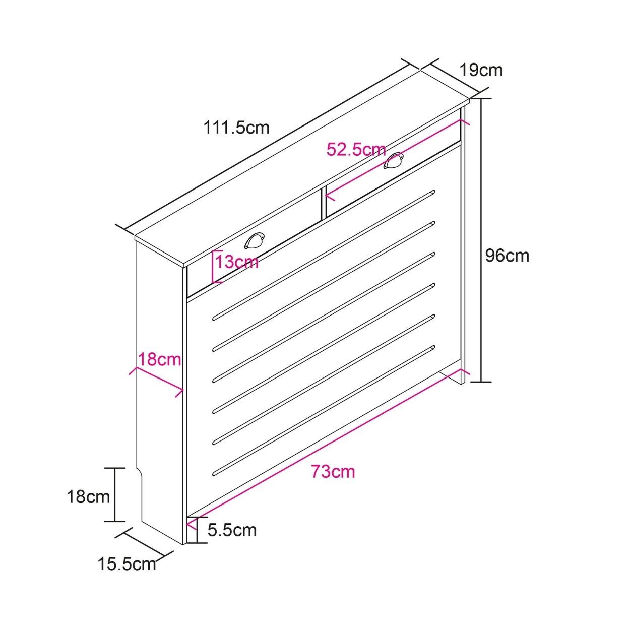 Linwood Medium Radiator Cover Grey FSC