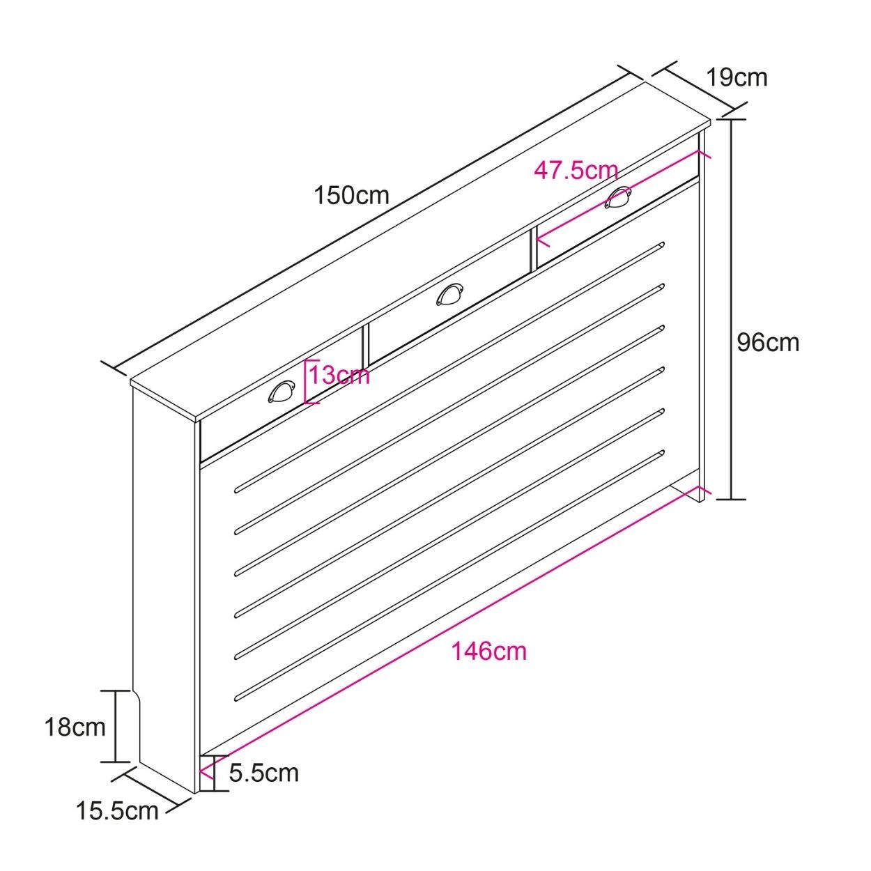 Linwood Large Radiator Cover Grey FSC