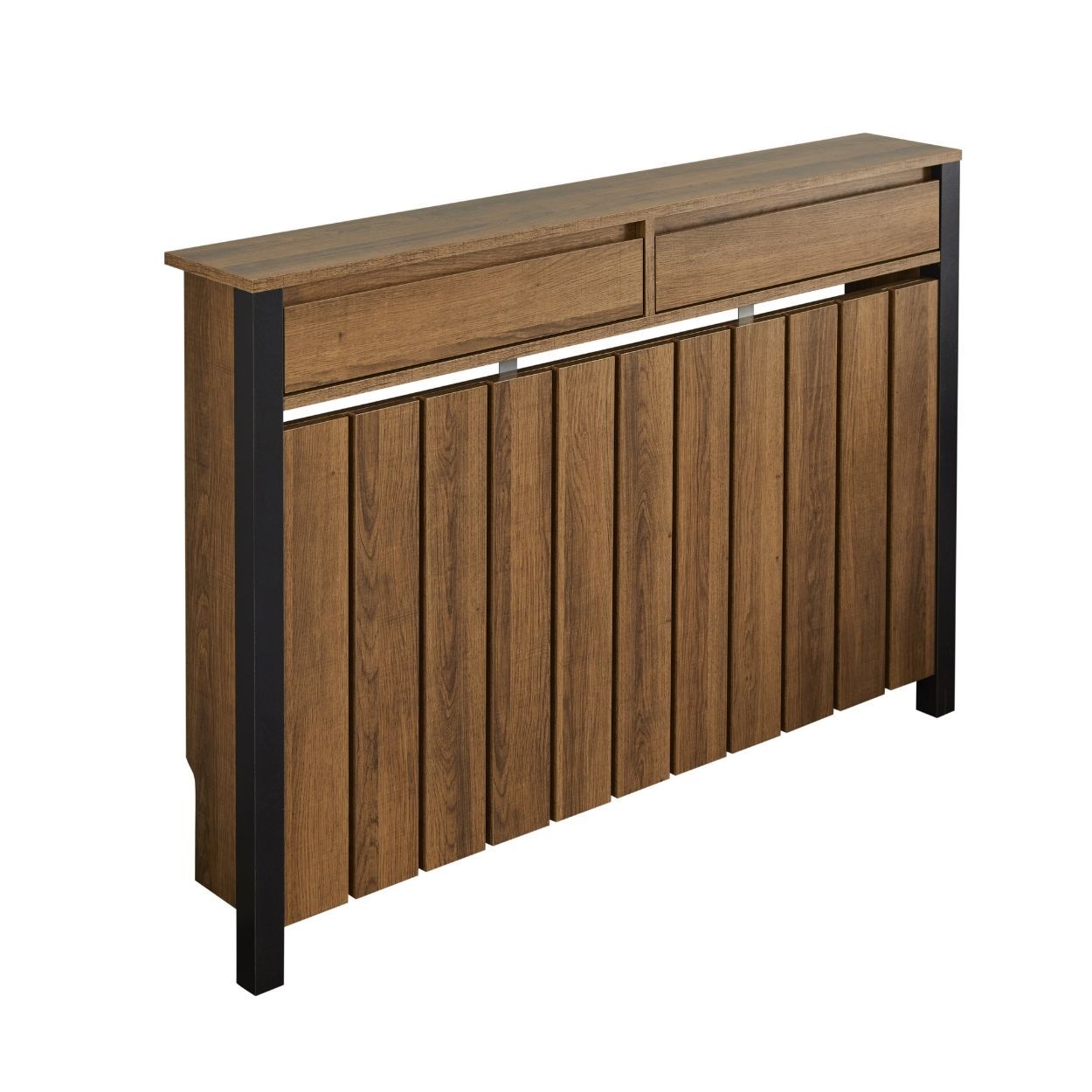 Margo Medium Radiator Cover with 2 Drawers Dark Wood FSC