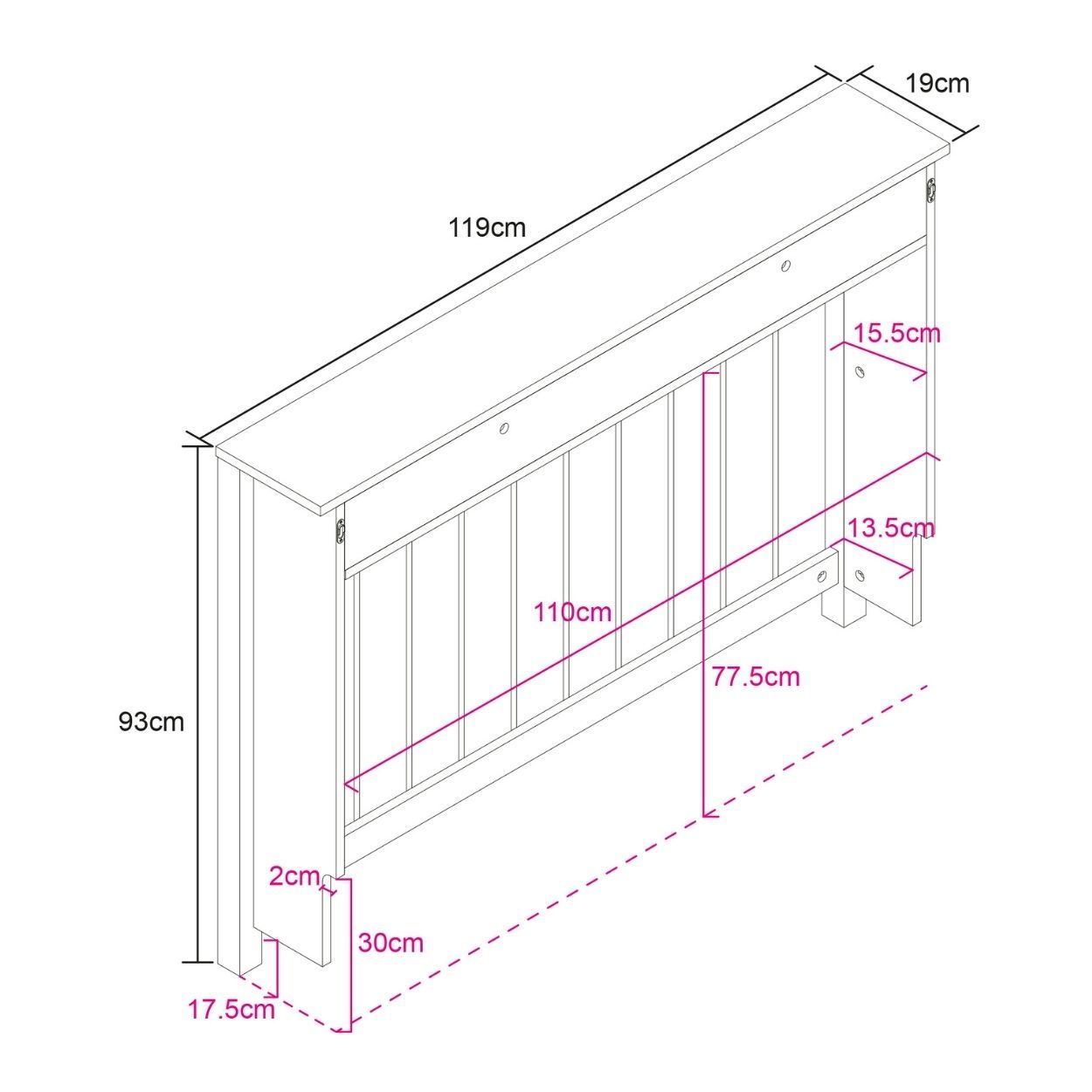 Margo Medium Radiator Cover with 2 Drawers Dark Wood FSC