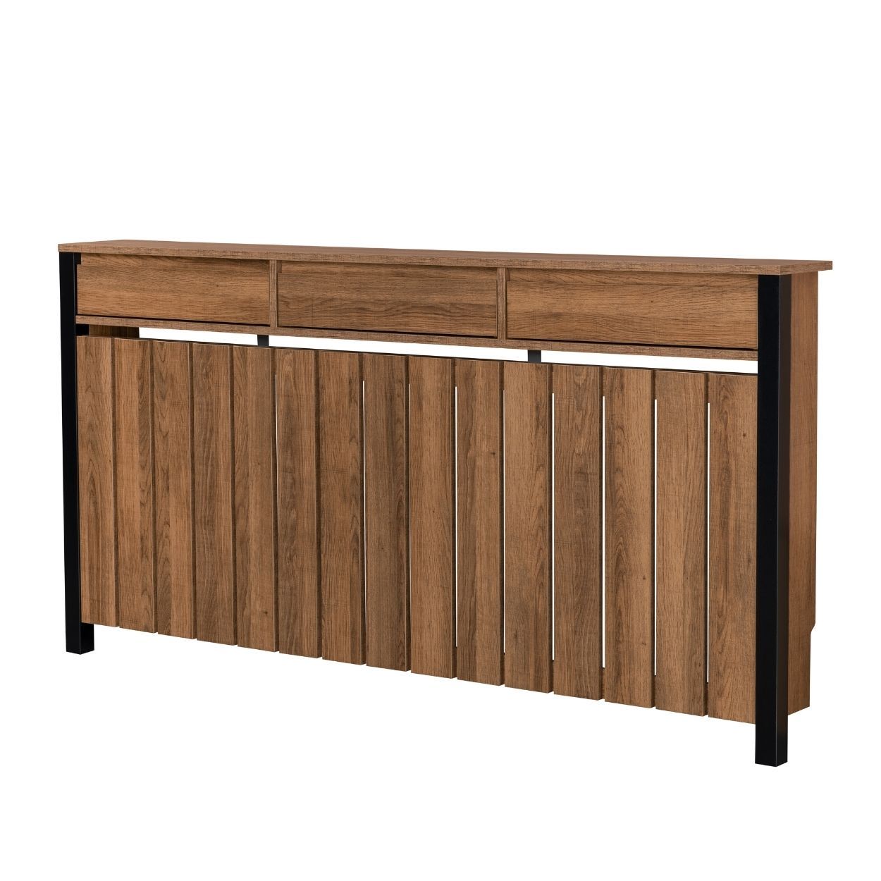 Margo Large Radiator Cover with 3 Drawers Dark Wood FSC