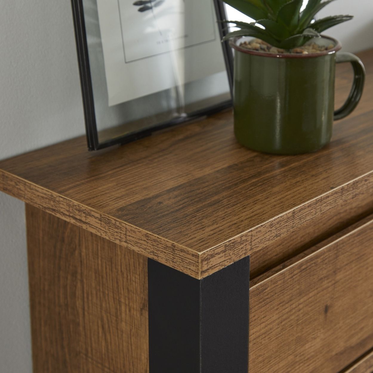 Margo Large Radiator Cover with 3 Drawers Dark Wood FSC