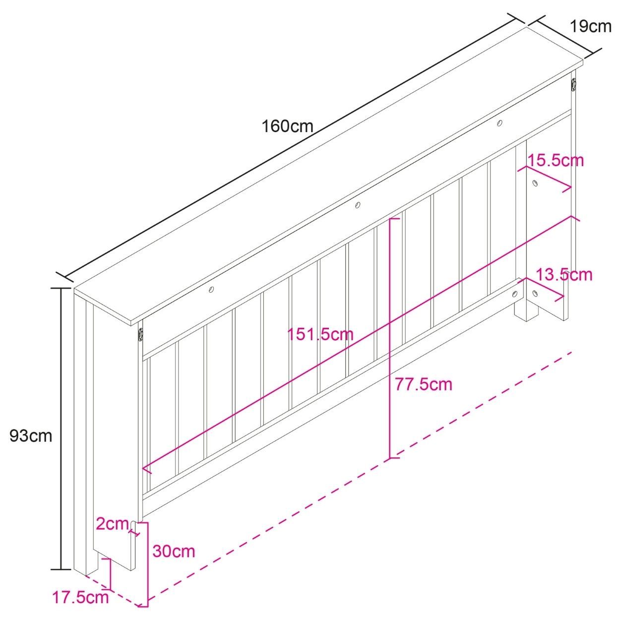Margo Large Radiator Cover with 3 Drawers Dark Wood FSC