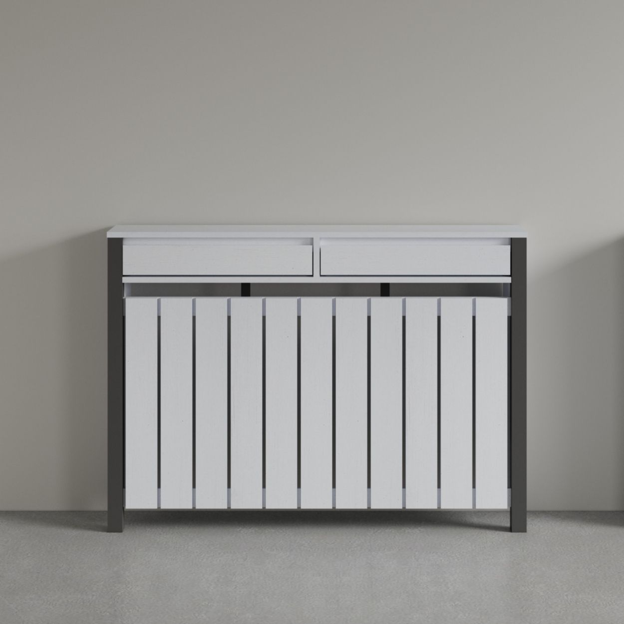 Margo Medium Radiator Cover with 2 Drawers White FSC