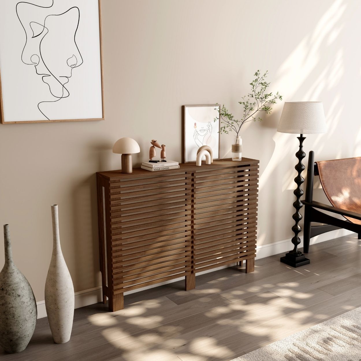 Milan Medium Radiator Cover Dark Wood FSC
