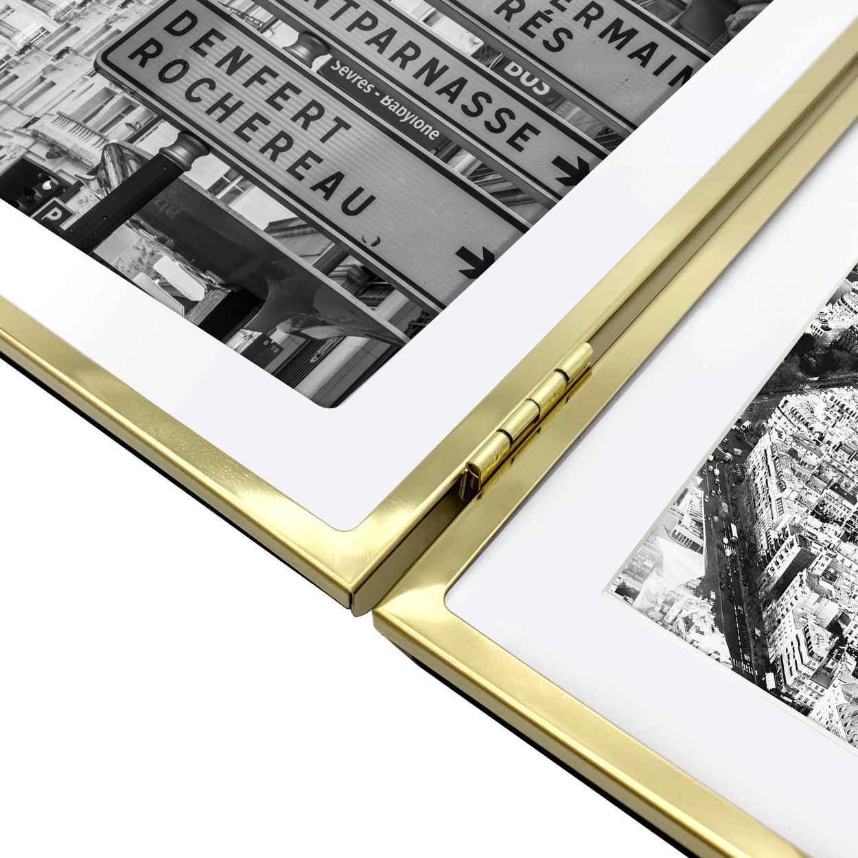 Gold Stainless Steel Double Frame 6x8 matted to 5x7