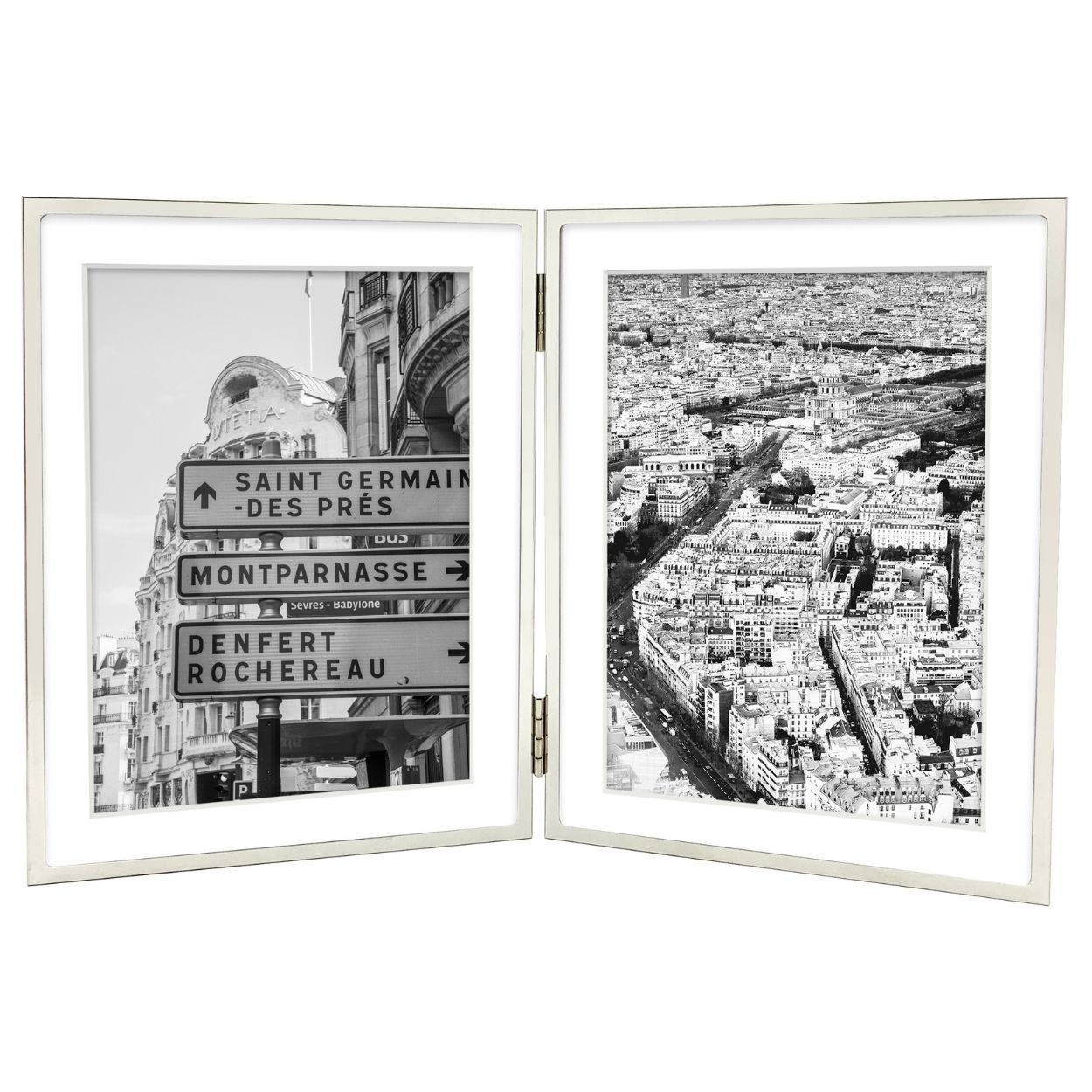 Silver Stainless Double Frame 6x8 matted to 5x7
