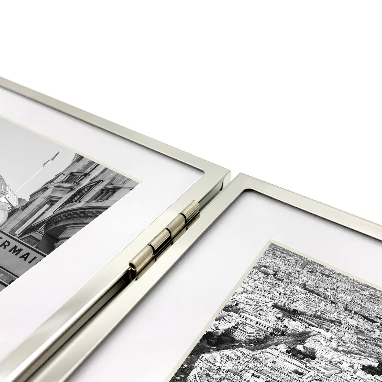 Silver Stainless Double Frame 6x8 matted to 5x7