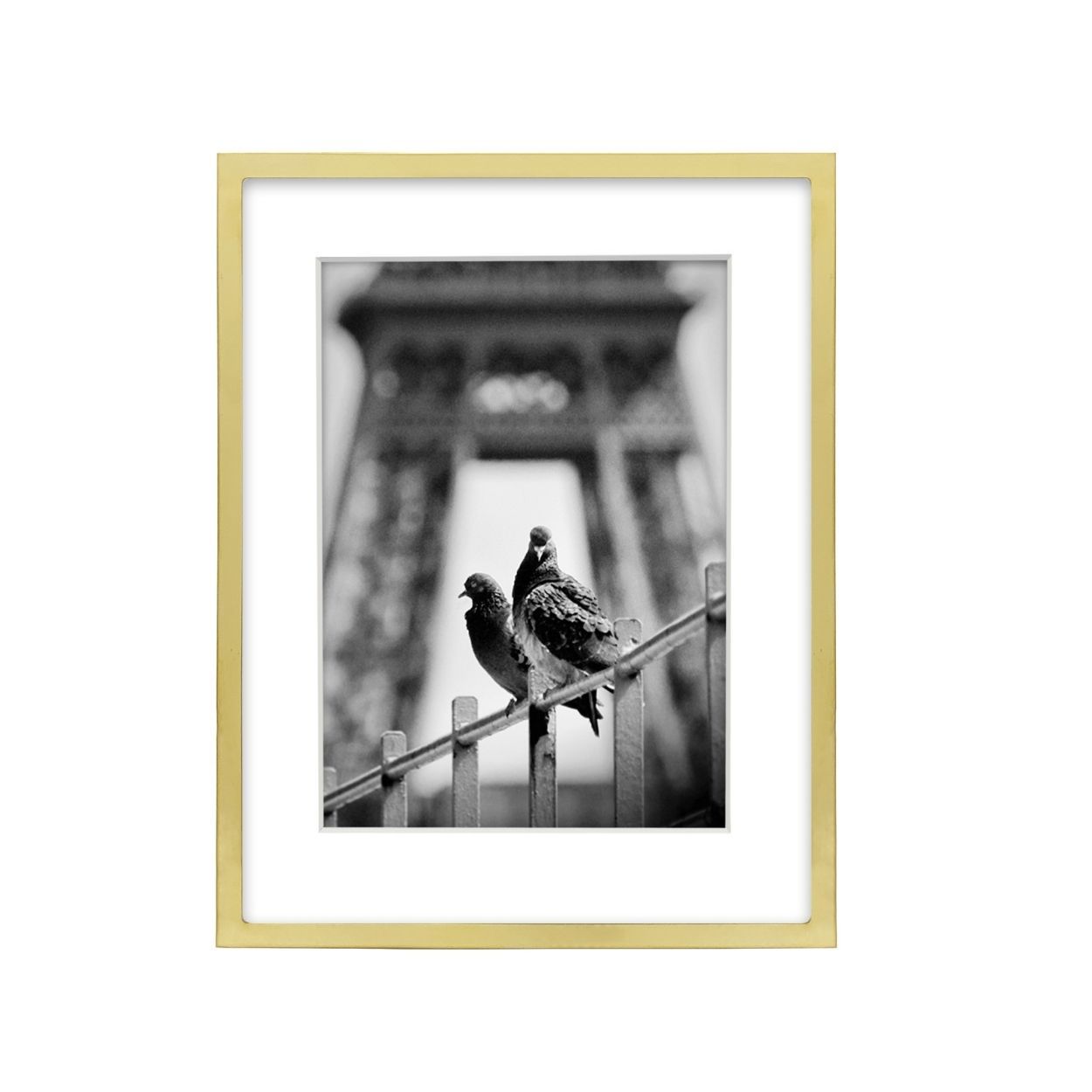 Gold Stainless Steel Box Frame 7x9 matted to 5x7