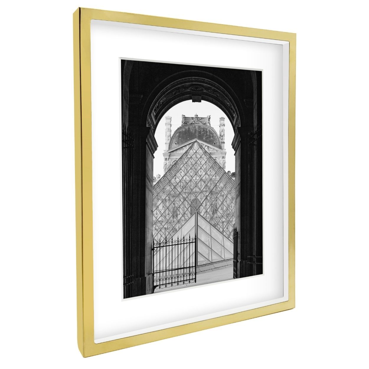Gold Stainless Steel Box Frame 8x10 matted to 6x8