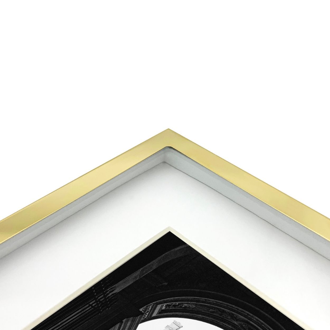 Gold Stainless Steel Box Frame 8x10 matted to 6x8