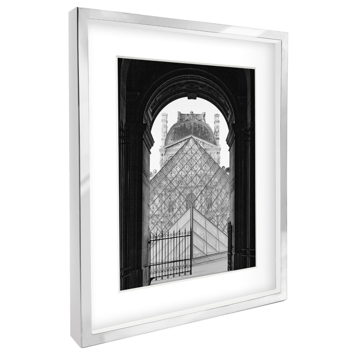 Silver Stainless Steel Box Frame 8x10 matted to 6x8
