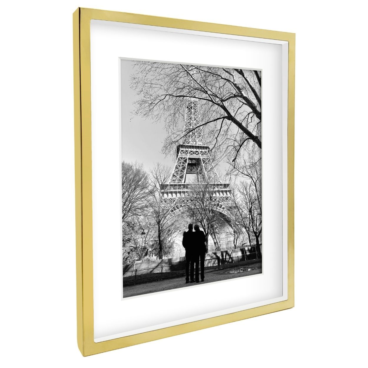 Silver Stainless Steel Box Frame 10x12 matted to 8x10