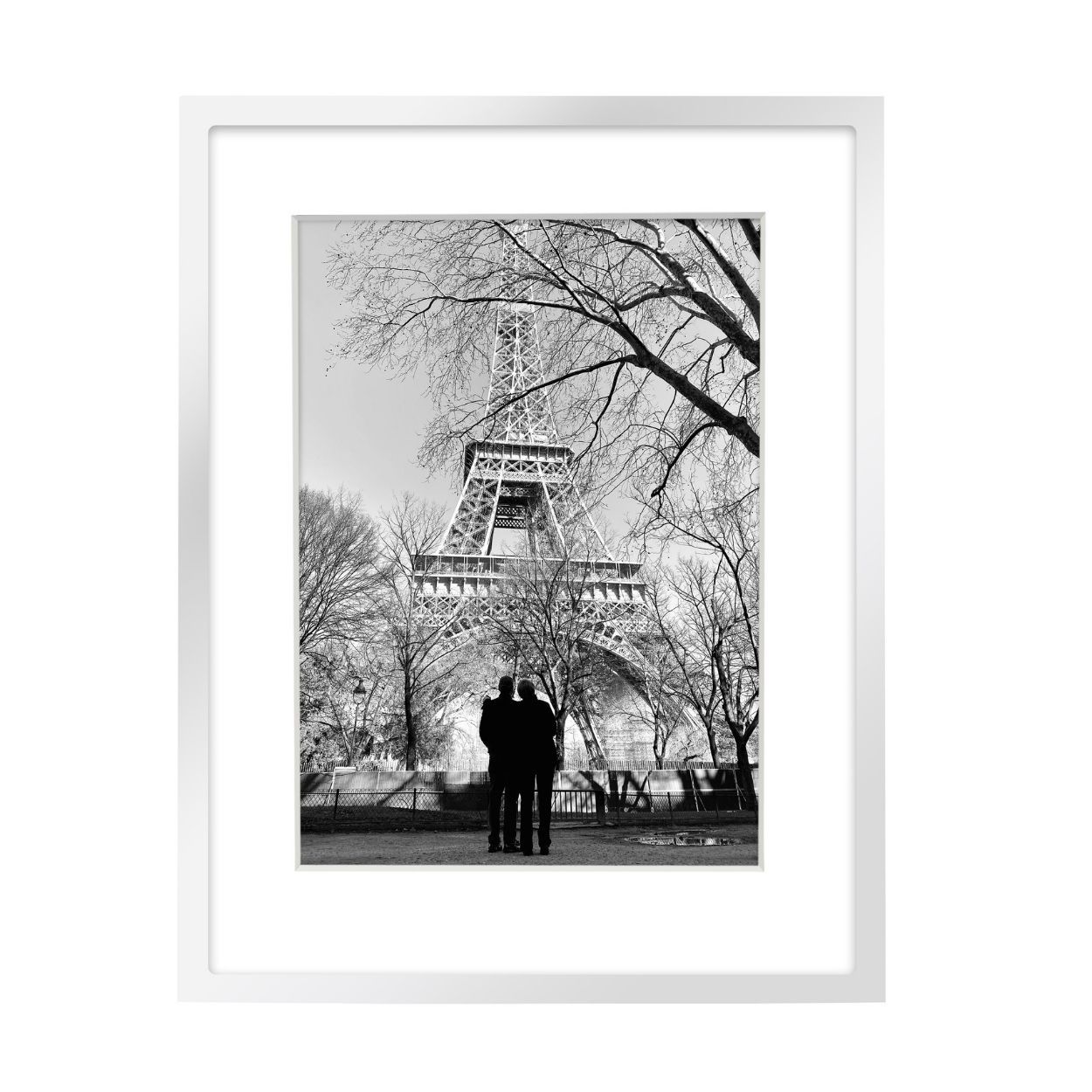 Silver Stainless Steel Box Frame 10x12 matted to 8x10
