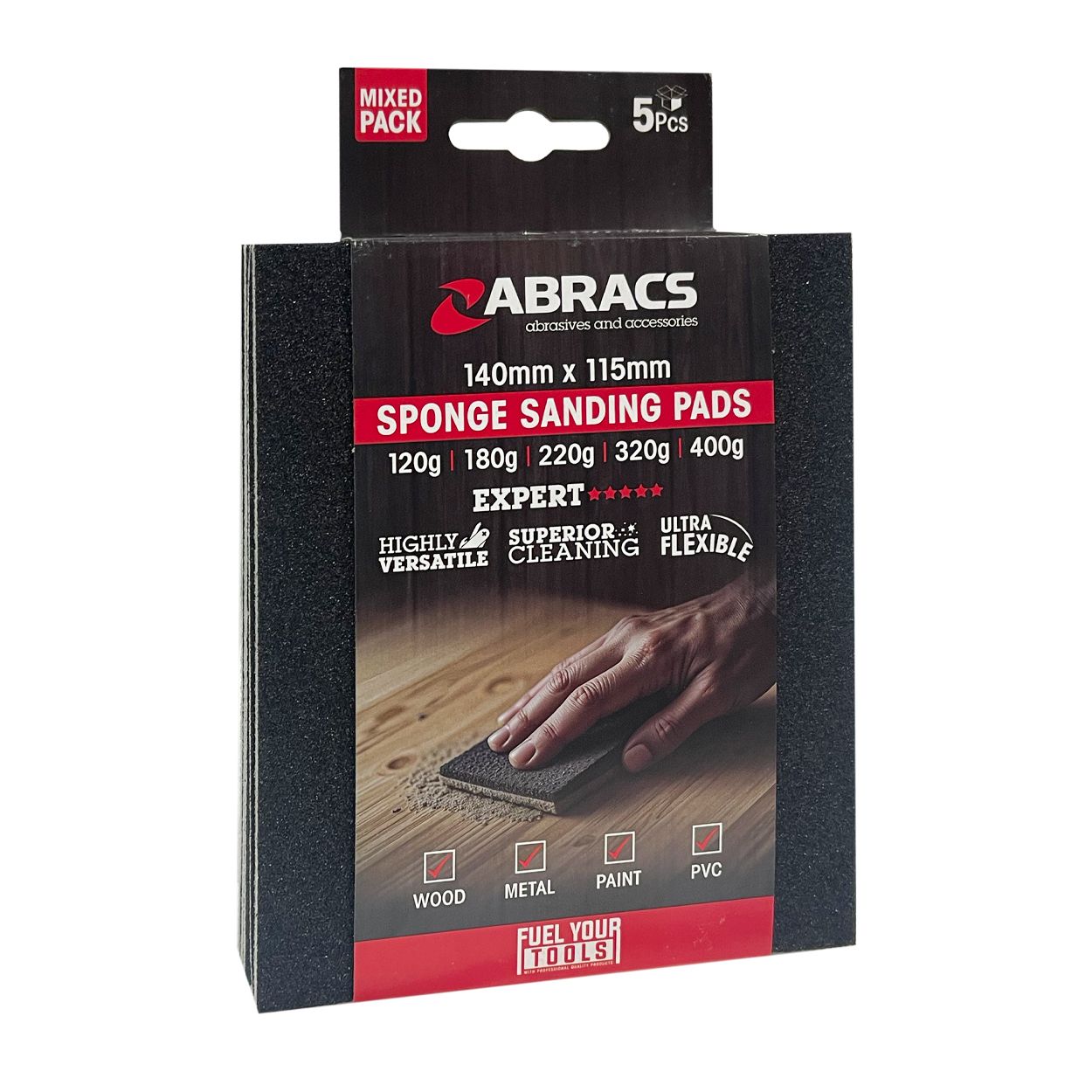 Abracs Sanding Sponge 140mm x 115mm Assorted