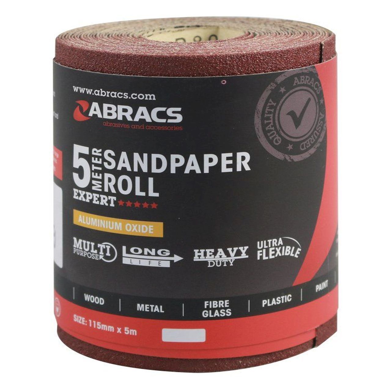 Abracs Sandpaper Roll 115Mm X 5M X 60 Grit