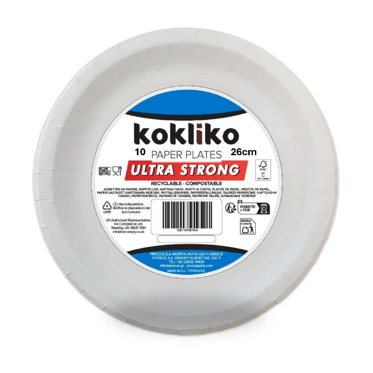 White Paper Plates 26cm 10 Pack