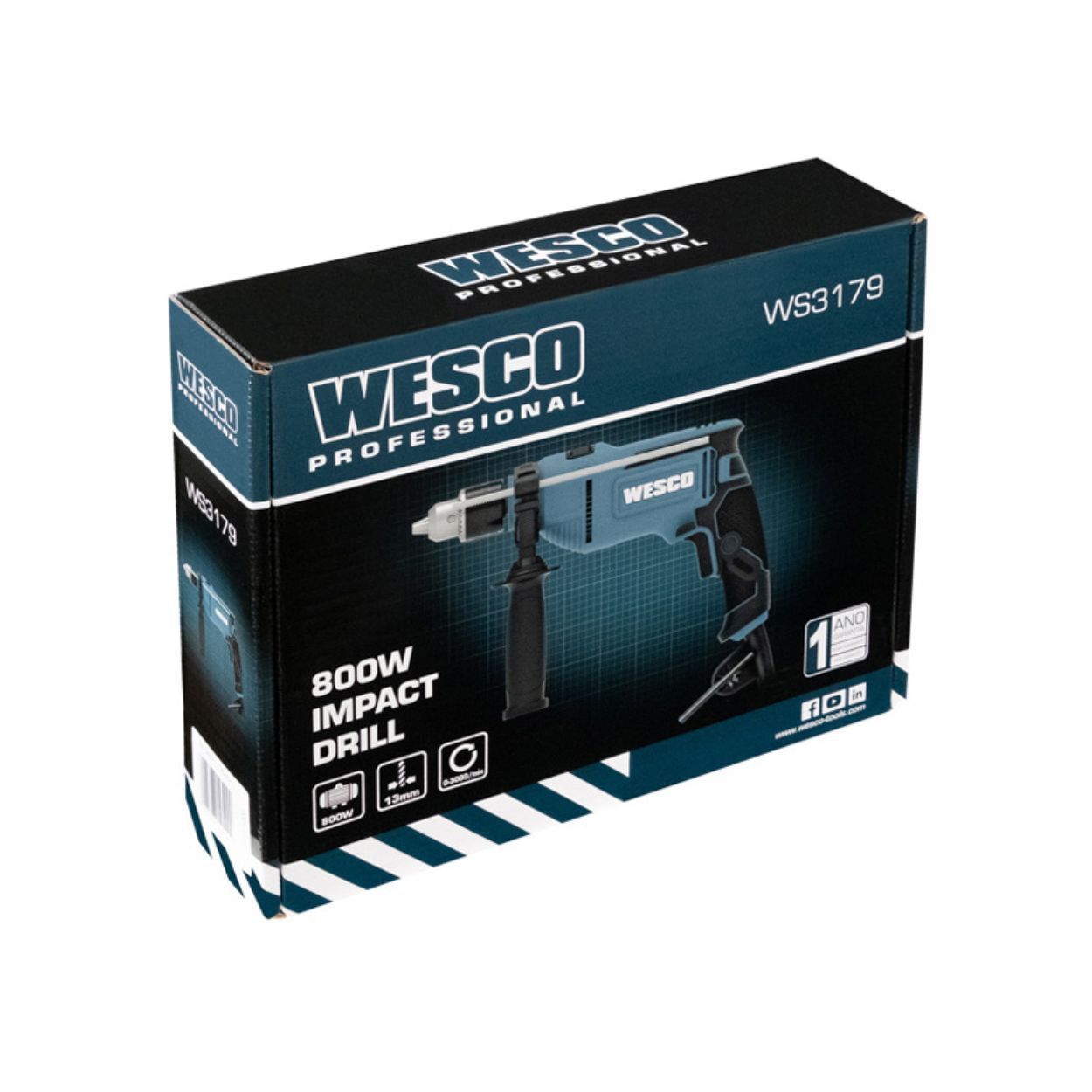 WESCO 800W 30mm Impact Drill