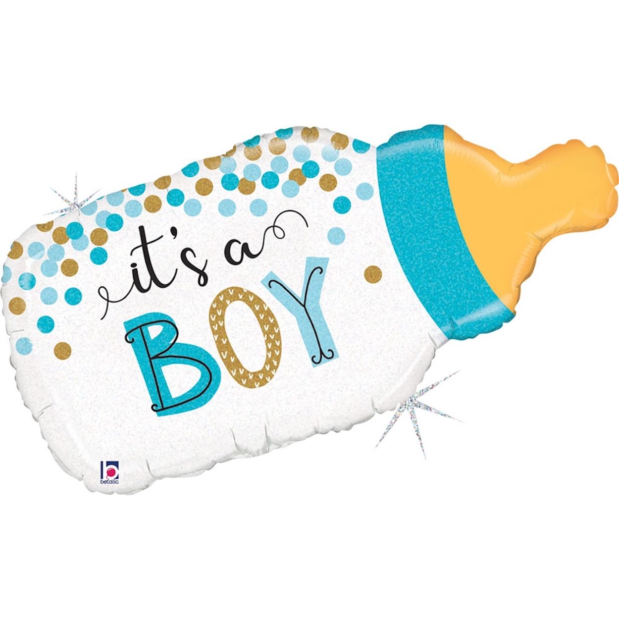 Confetti Baby Bottle Boy Foil Balloon