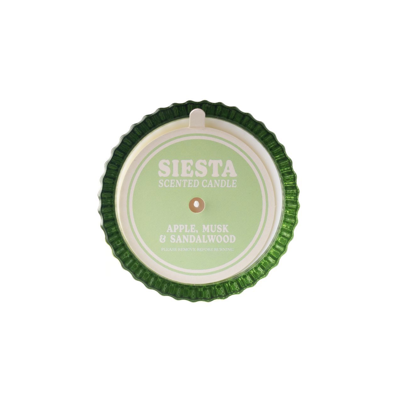 Ribbed Glass Candle Apple, Musk & Sandalwood