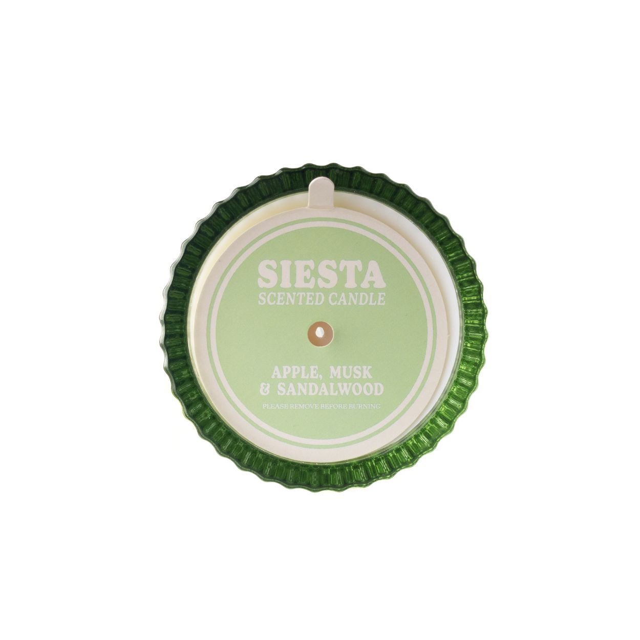 Ribbed Glass Candle Apple, Musk & Sandalwood