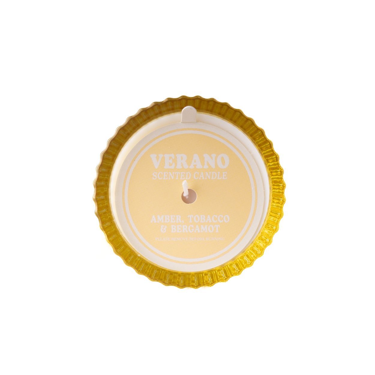 Ribbed Glass Candle Amber, Tobacco & Bergamot