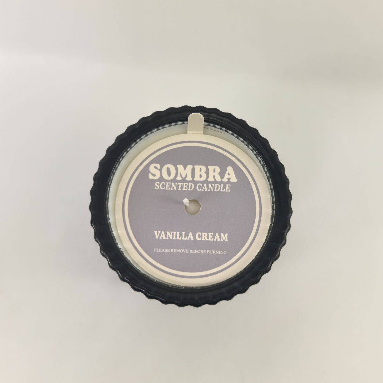 Ribbed Glass Candle CHARCOAL