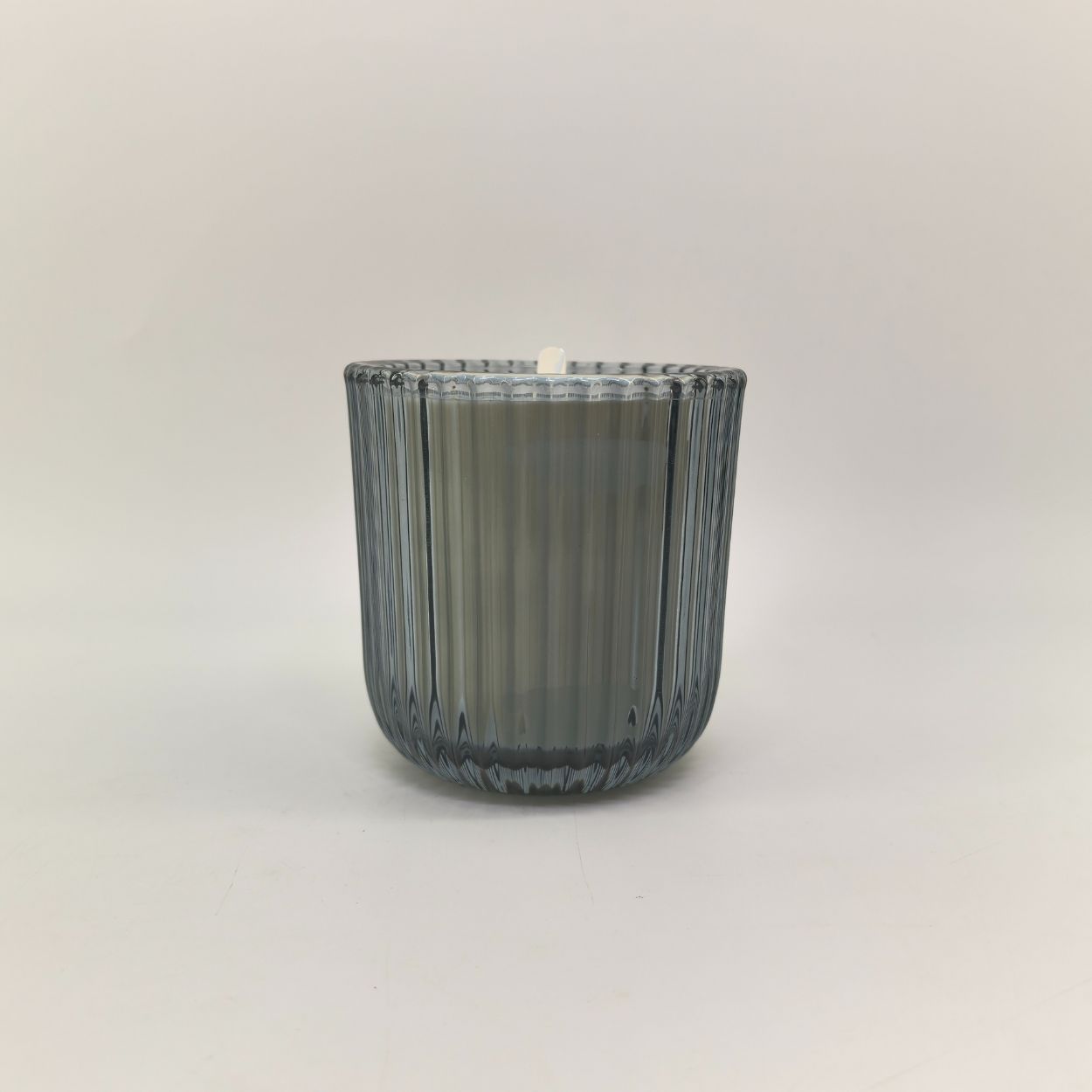 Ribbed Glass Candle CHARCOAL